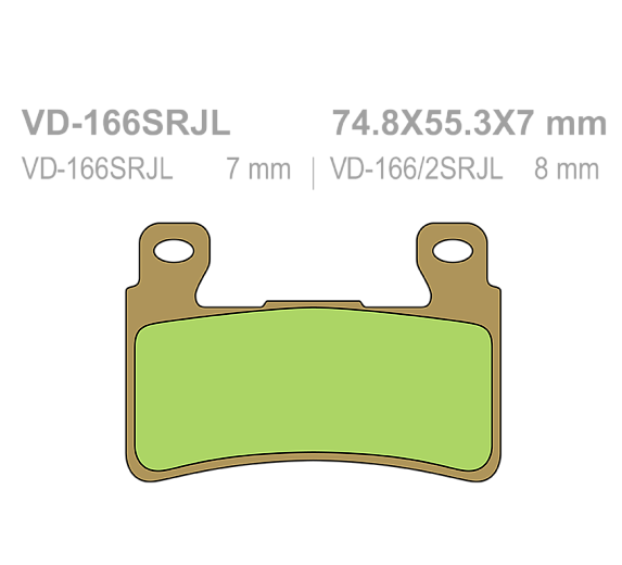 Тормозные колодки Vesrah VD 166SRJL для мотоциклов