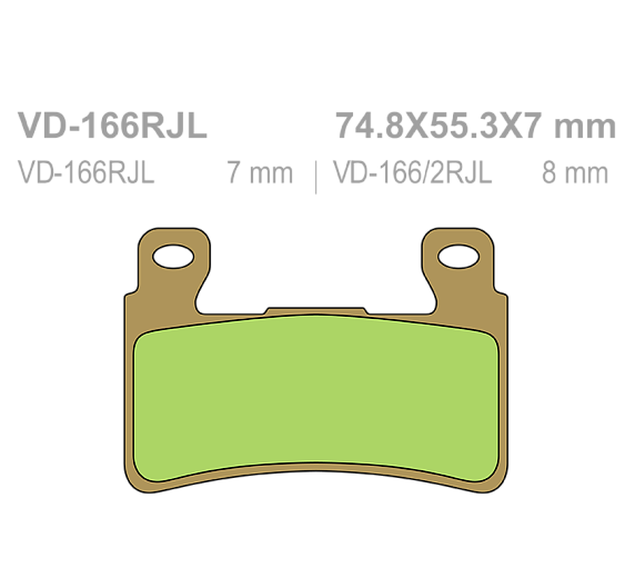 Тормозные колодки Vesrah VD 166RJL для мотоциклов