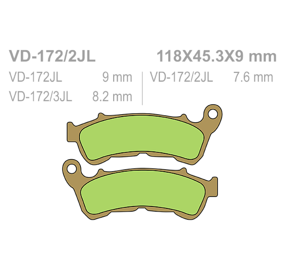 Тормозные колодки Vesrah VD 172/2JL для мотоциклов