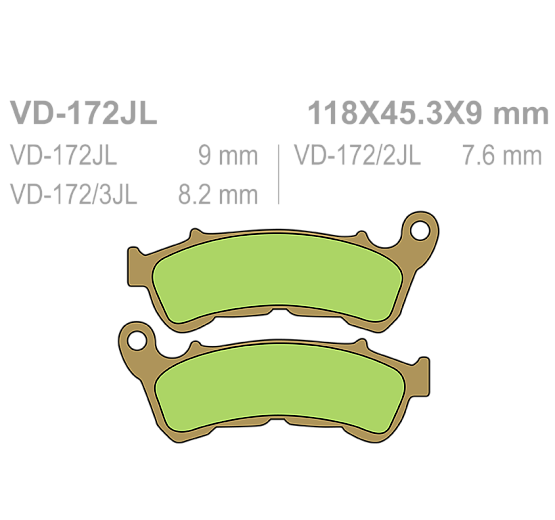 Тормозные колодки Vesrah VD 172JL для мотоциклов