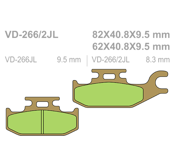 Тормозные колодки Vesrah VD 266/2JL для мотоциклов