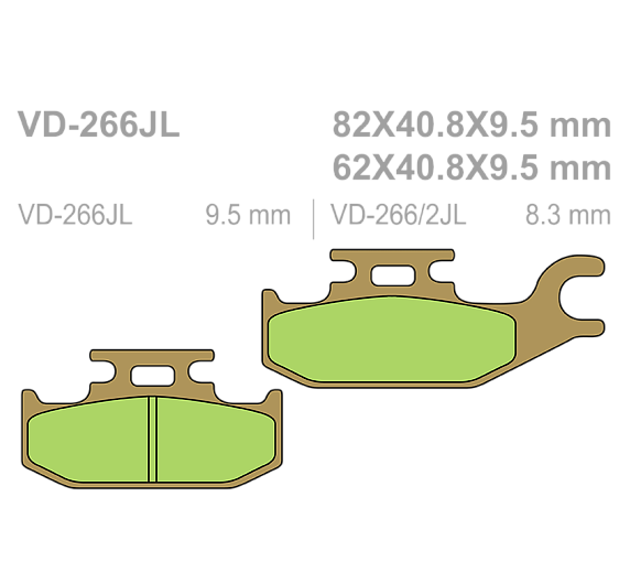 Тормозные колодки Vesrah VD 266JL для мотоциклов