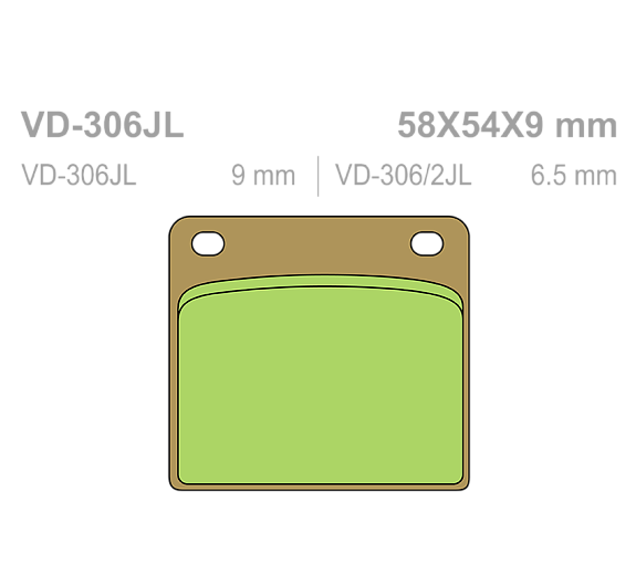 Тормозные колодки Vesrah VD 306JL для мотоциклов