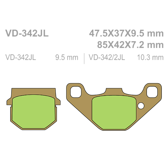 Тормозные колодки Vesrah VD 342JL для мотоциклов