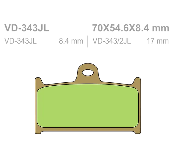 Тормозные колодки Vesrah VD 343/2JL для мотоциклов