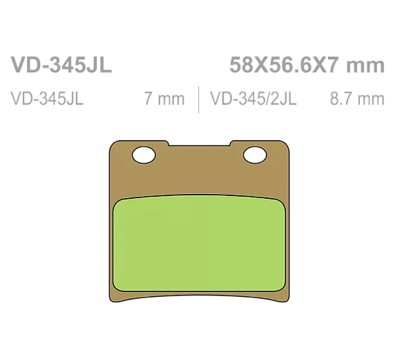 Тормозные колодки Vesrah VD 345JL для мотоциклов