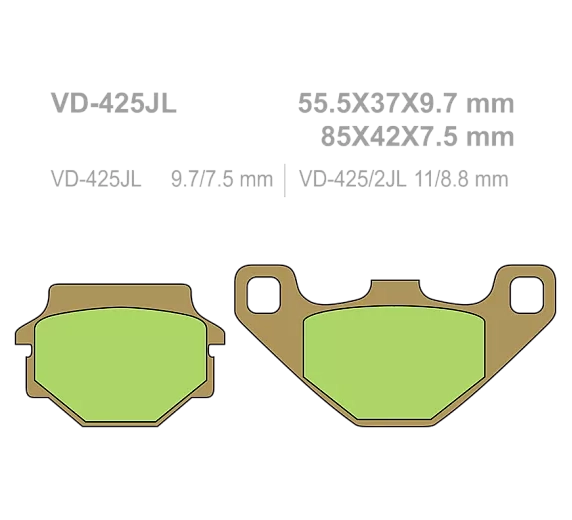 Тормозные колодки Vesrah VD 425JL для мотоциклов