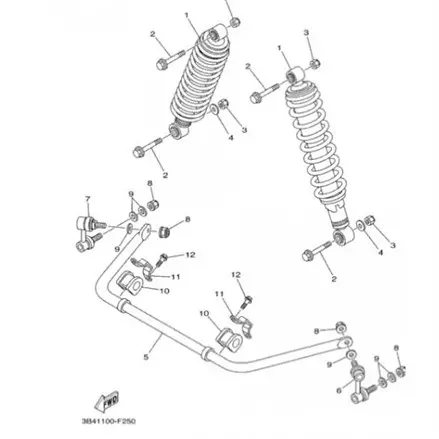Стабилизатор задний Yamaha Grizzly, KODIAK 700 3B4-47491-00-00, 1HP-G7491-00-00