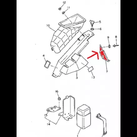 Кронштейн патрубка воздуховода Yamaha Enticer ET410, CS340, Ovation 89-01 85L-77373-01-00
