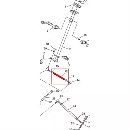 Тяга рулевая от вала Yamaha Nytro MTX, RTX, GT 08+ 8GL-23821-00-00
