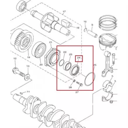 Сальник коленвала Yamaha VK Pro, Nytro, Apex, RS Venture 93102-40023-00