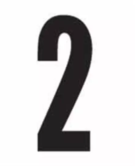 Наклейка черная цифра "2" для стартовых номеров 3шт Zeta