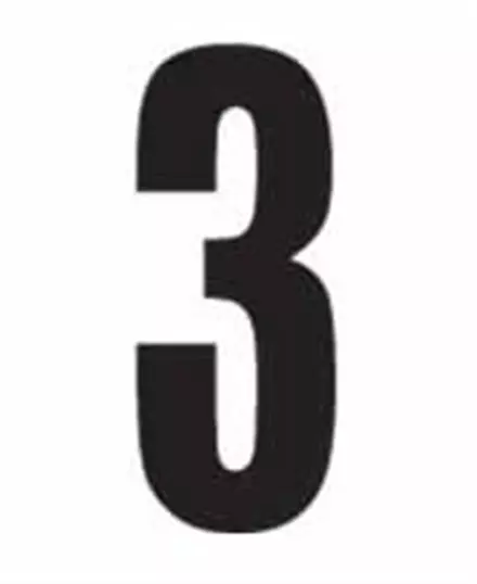 Наклейка черная цифра "3" для стартовых номеров 3шт Zeta