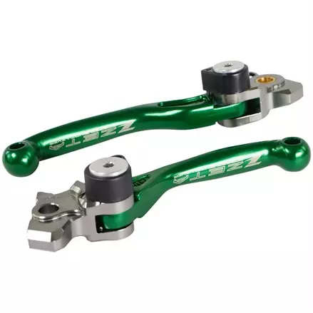 Комплект литых рычагов сцепления и тормоза Zeta KX250F'13-,450F'13-18 Green