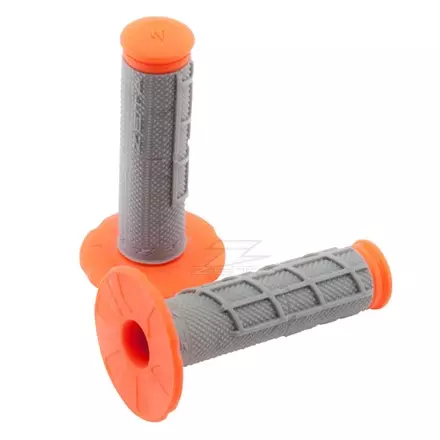 Ручки руля для мотокросса с отверстием ZETA оранжево-серые