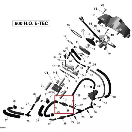Датчик клапана SkiDoo Summit, GSX, Renegade, Skandic 420660545, 420660543