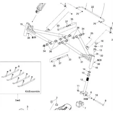 Рычаг нижний левый Ski-Doo Expedition,  Skandic Tundra,  Legend,  Freestyle 07-09 505071740