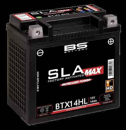 BTX14HL (FA) Аккумулятор BS SLA MAX, 12В, 14 Ач, 350 А 149x87x144, обратная (- / +), (YTX14HL)