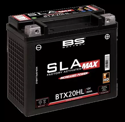 BTX20HL (FA) Аккумулятор BS SLA MAX, 12В, 20 Ач, 460 А 176x87x154, обратная (- / +), (YTX20HL)