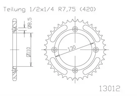 Задняя звезда 50 зуб. Esjot 50-13012-50 аналог JTR215.50
