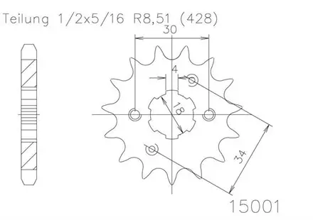 Передняя звезда 14 зуб. Esjot 50-15001-14 аналог JTF259.14