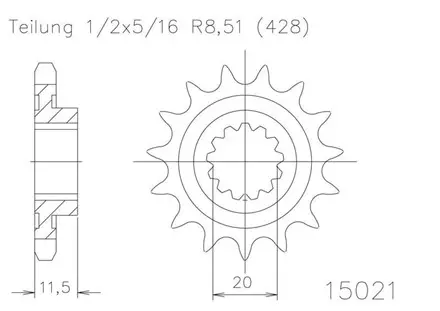 Передняя звезда 16 зуб. Esjot 50-15021-16 аналог JTF409.16