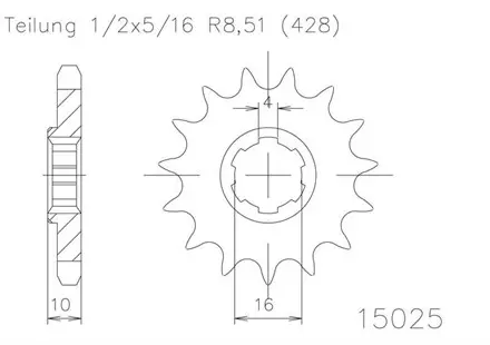 Передняя звезда 15 зуб. Esjot 50-15025-15 аналог JTF410.15