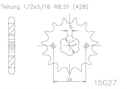 Передняя звезда 15 зуб. Esjot 50-15027-15 аналог JTF264.15