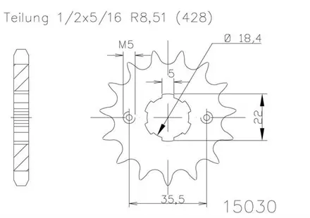 Передняя звезда 14 зуб. Esjot 50-15030-14 аналог JTF1559.14