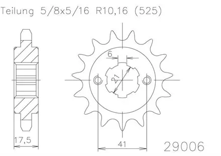 Передняя звезда 14 зуб. Esjot 50-29006-14 аналог JTF294.14