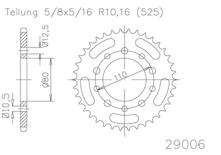 Задняя звезда 41 зуб. Esjot 50-29006-41 аналог JTR1332.41