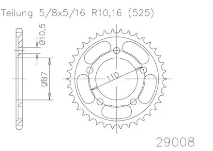 Задняя звезда 44 зуб. Esjot 50-29008-44 аналог JTR807.44