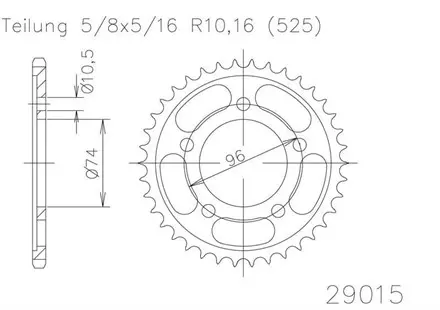 Задняя звезда 40 зуб. Esjot 50-29015-40 аналог JTR1311.40