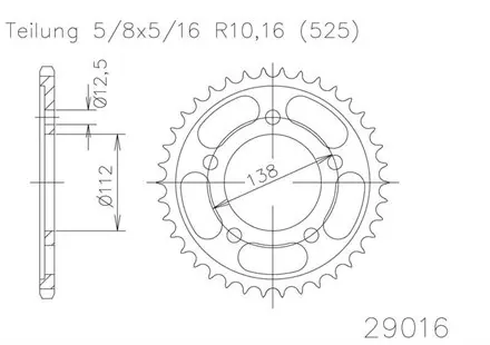 Задняя звезда 38 зуб. Esjot 50-29016-38 аналог JTR1304.38