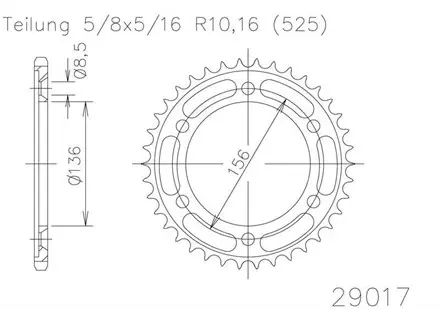 Задняя звезда 45 зуб. Esjot 50-29017-45 аналог JTR1791.45