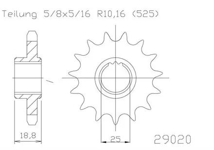 Передняя звезда 17 зуб. Esjot 50-29020-17 аналог JTF704.17