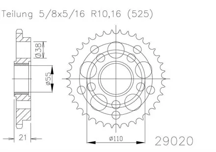 Задняя звезда 39 зуб. Esjot 50-29020-39 аналог JTR752.39