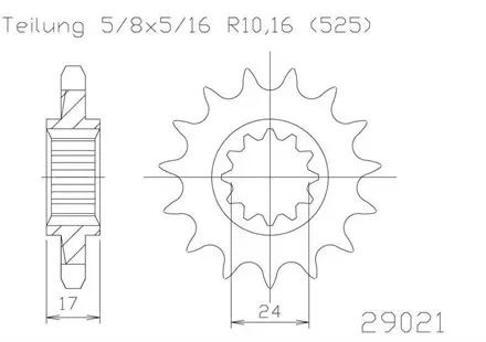Передняя звезда 15 зуб. Esjot 50-29021-15 аналог JTF1371.15