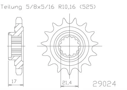 Передняя звезда 15 зуб. Esjot 50-29024-15 аналог JTF1535.15