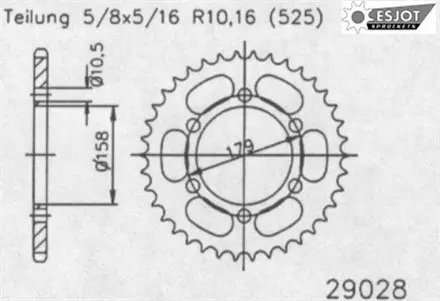 Задняя звезда 46 зуб. Esjot 50-29028-45 аналог JTR1307.46