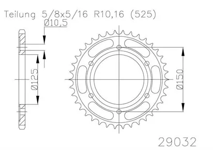 Задняя звезда 42 зуб. Esjot 50-29032-42 аналог JTR899.42