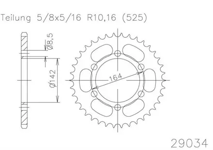 Задняя звезда 44 зуб. Esjot 50-29034-44 аналог JTR1074.44