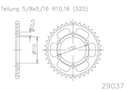 Задняя звезда 43 зуб. Esjot 50-29037-43 аналог JTR1876.43