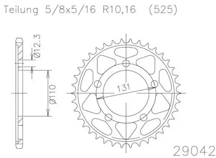Задняя звезда 44 зуб. Esjot 50-29042-44 аналог JTR7.44