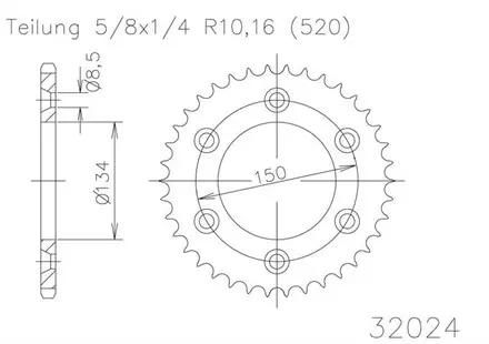 Задняя звезда 40 зуб. Esjot 50-32024-40 аналог JTR460.40