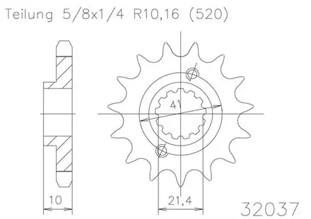 Передняя звезда 15 зуб. Esjot 50-32037-15 аналог JTF308.15