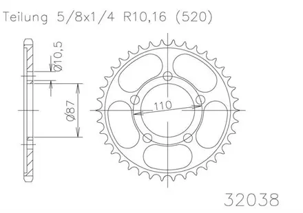 Задняя звезда 46 зуб. Esjot 50-32038-46 аналог JTR823.46