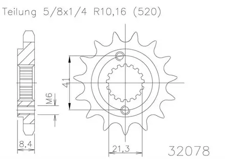 Передняя звезда 15 зуб. Esjot 50-32078-15 аналог JTF1322.15
