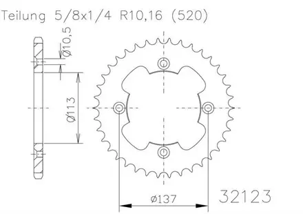 Задняя звезда 40 зуб. Esjot 50-32123-40 аналог JTR1760.40