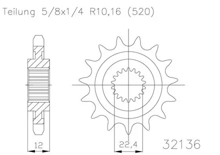 Передняя звезда 11 зуб. Esjot 50-32136-11 аналог JTF3221.11